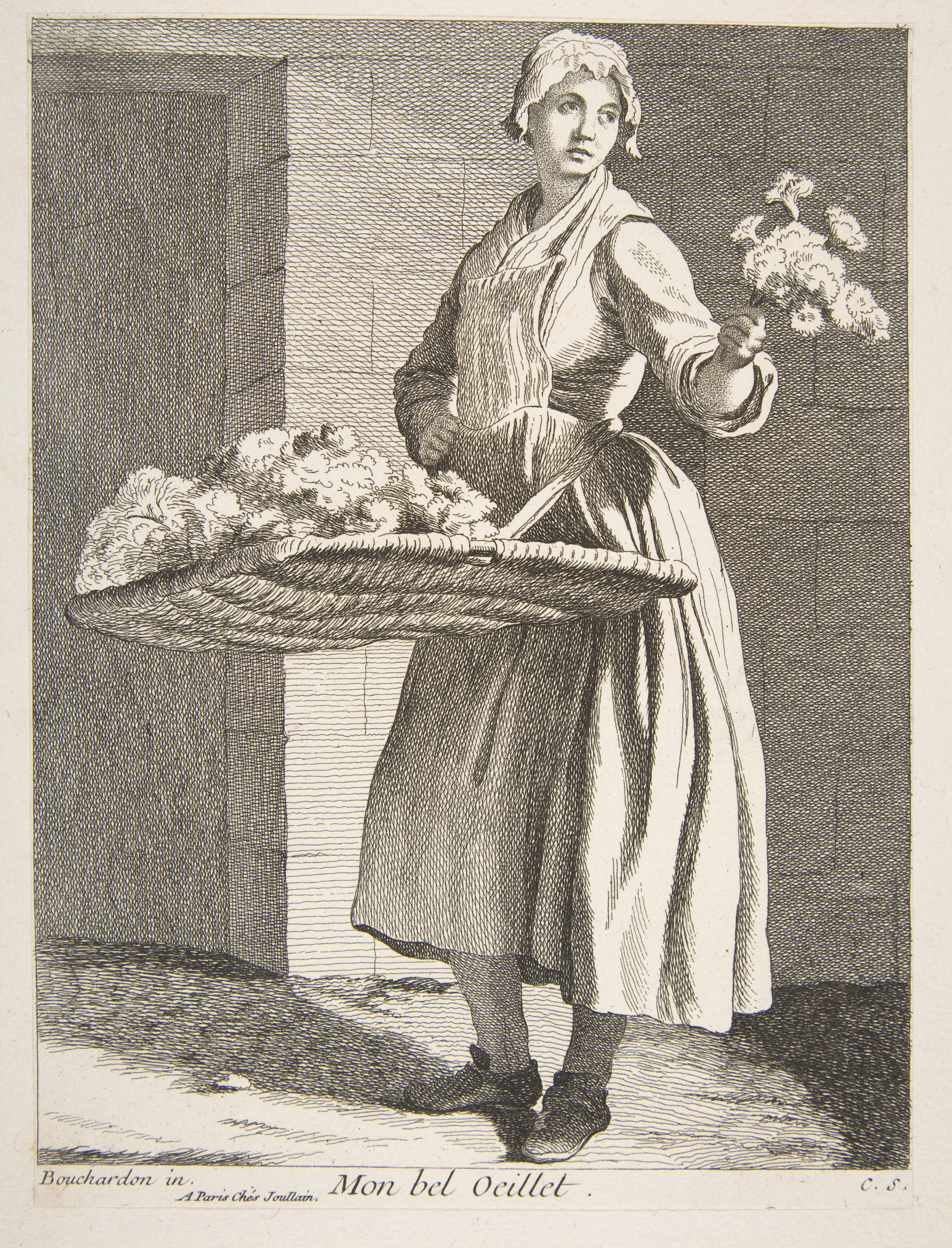 Flower Seller Holding Carnations