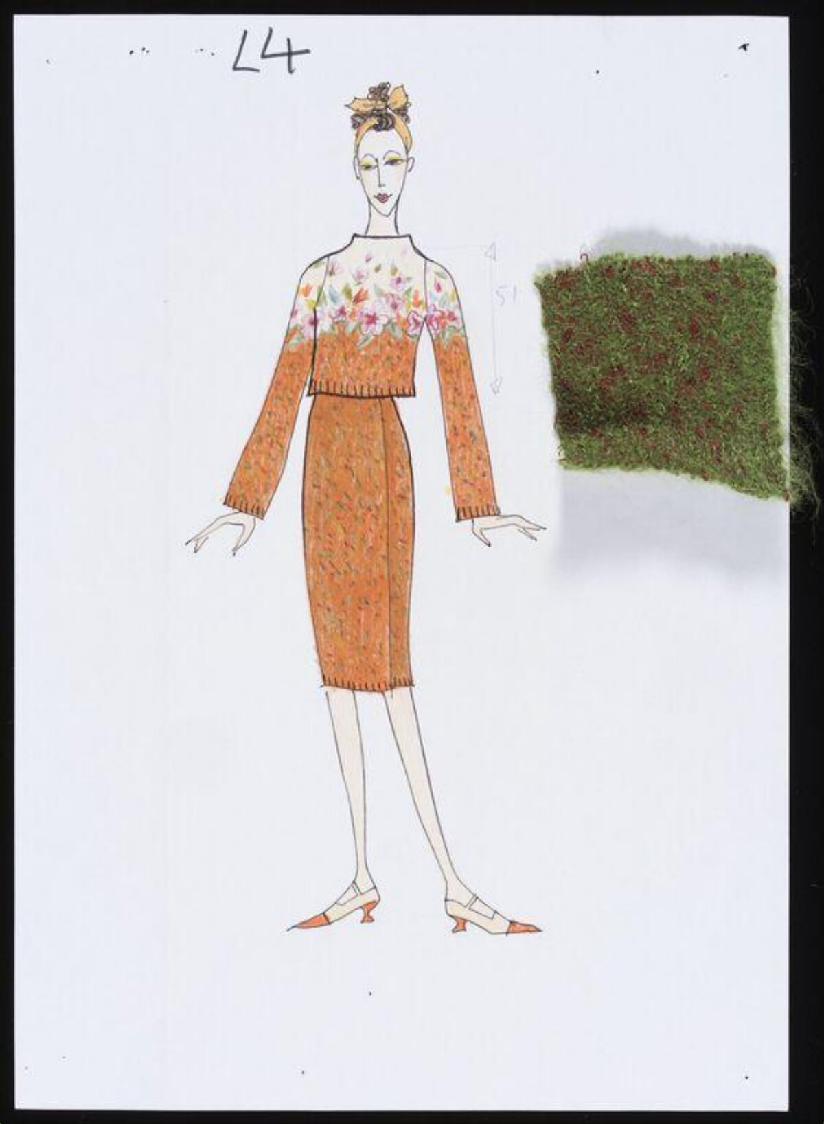 Hand-drawn Two-piece Suit Fashion Sketch