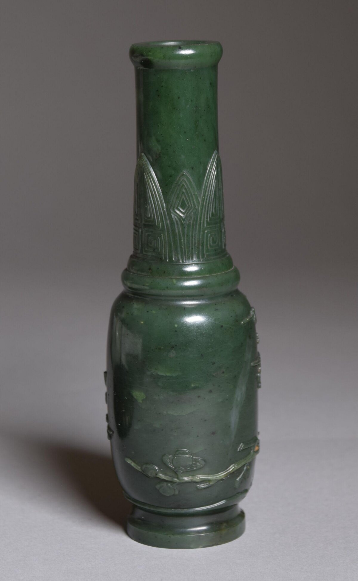 Carved Green Jade Vase