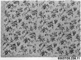 Grayscale Floral Textile Fragment