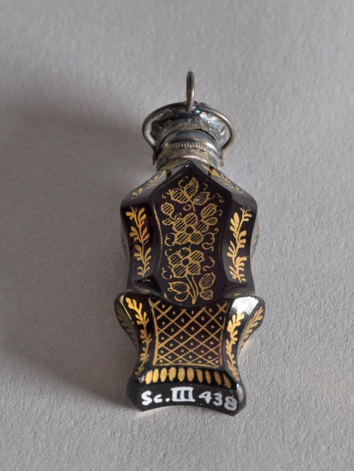 Antique Gilded Glass Scent Bottle