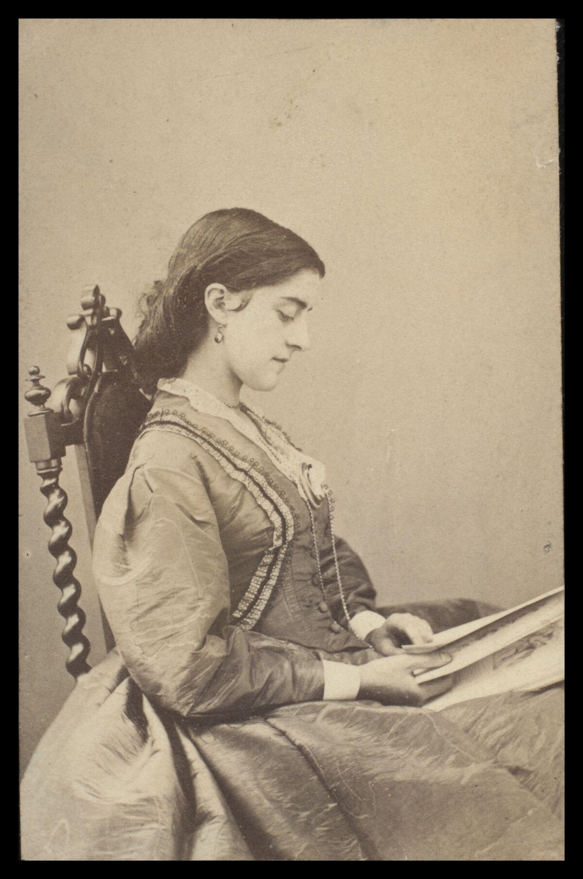 Vintage Portrait of Woman Reading