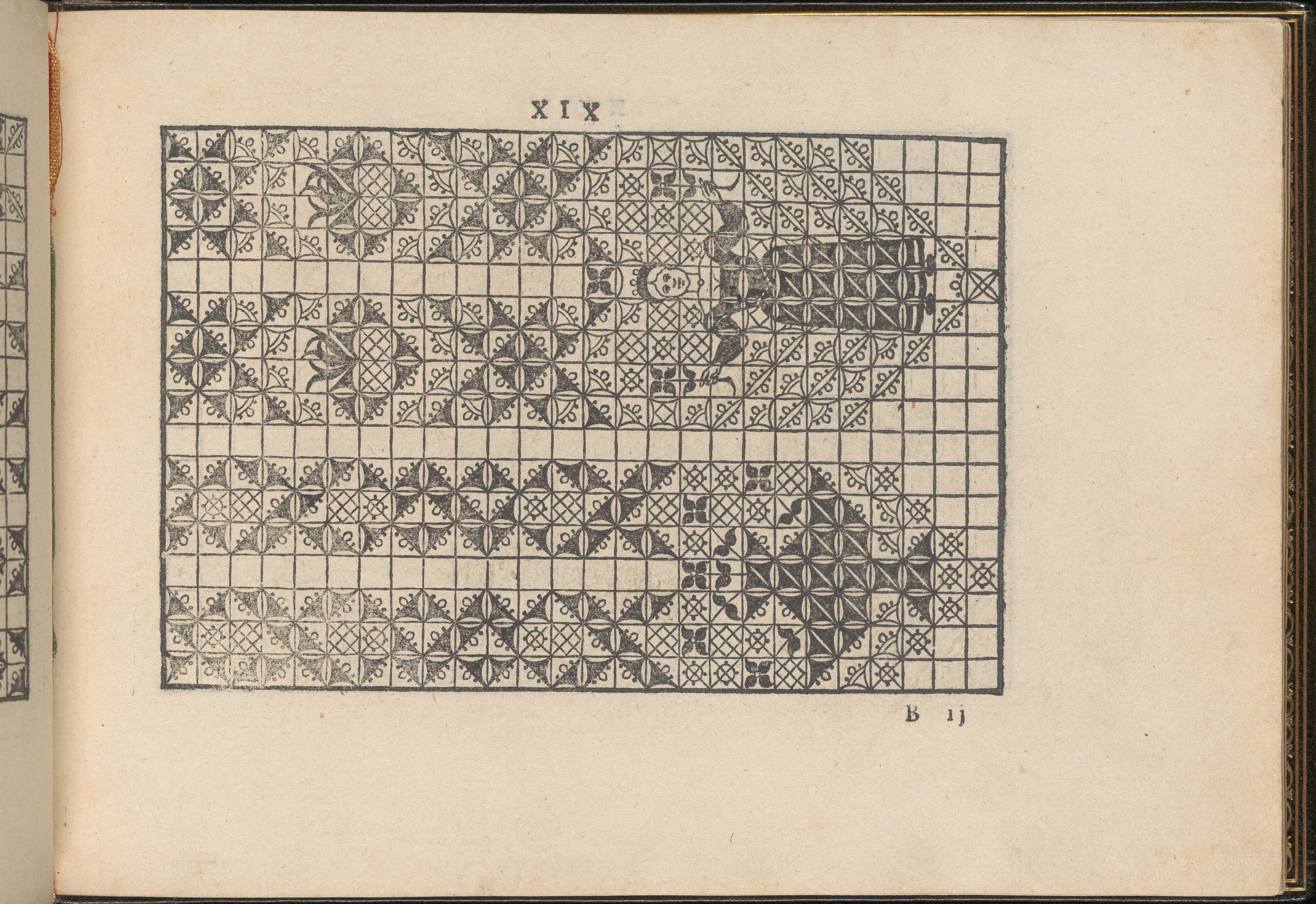 Antique Grid Embroidery Pattern