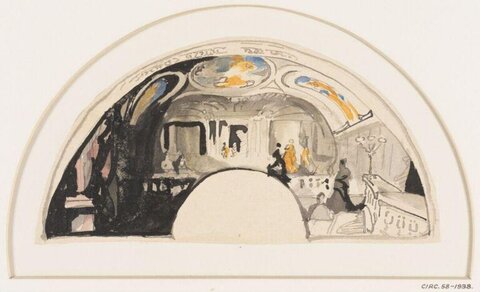 Watercolor Sketch of Theatre Interior