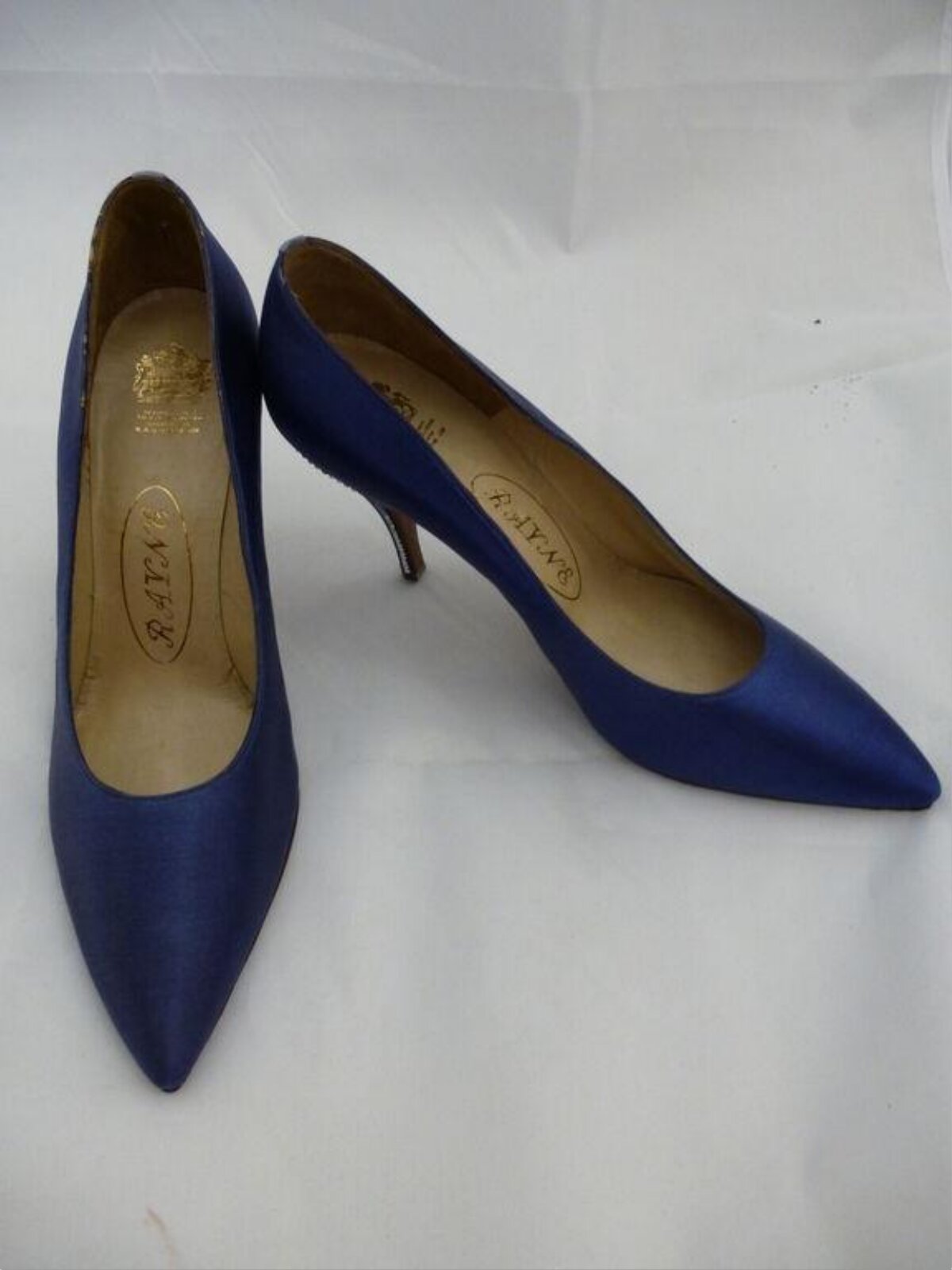 Pair of Blue Pointed Toe High Heels