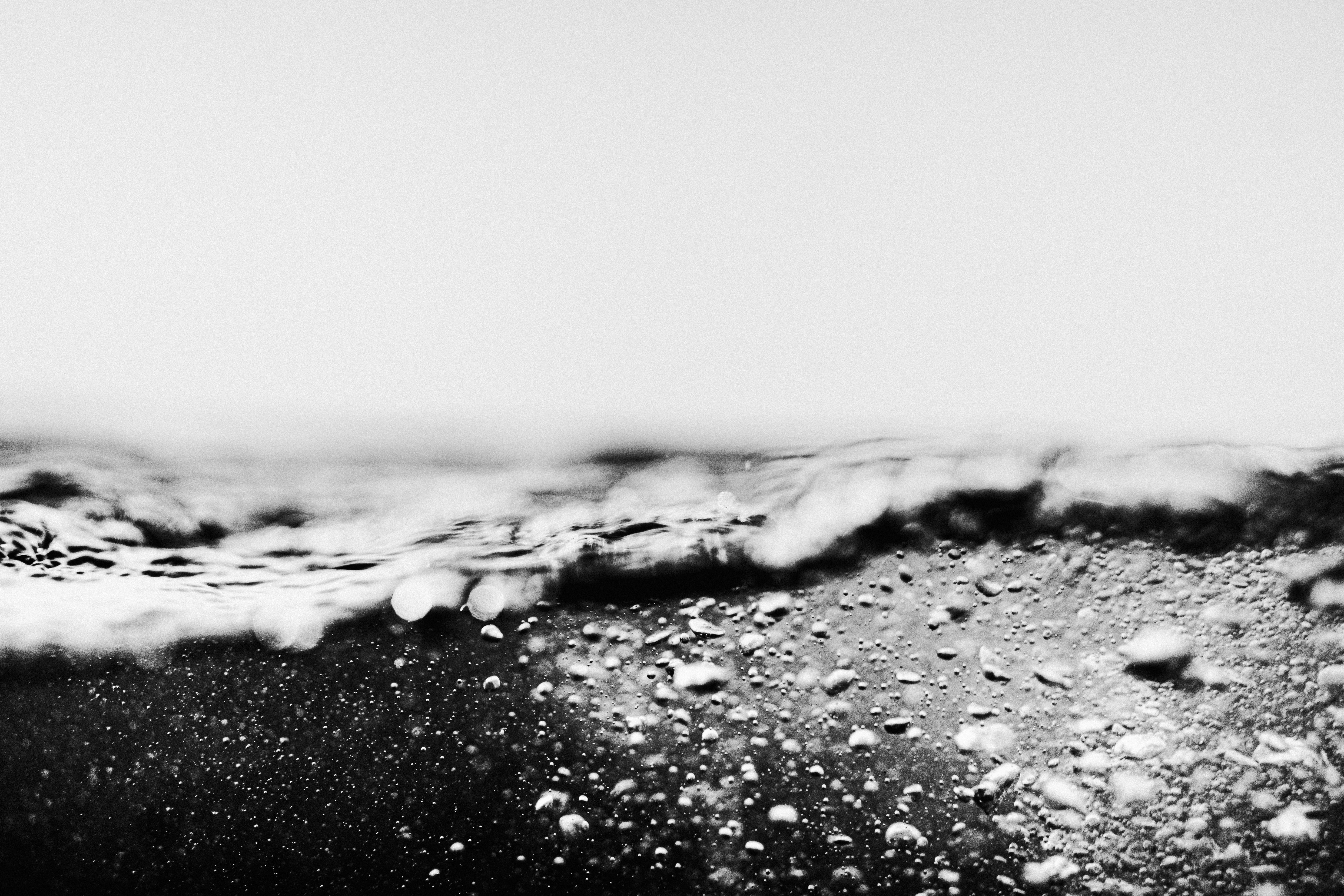 Underwater Bubbles Near Water Surface