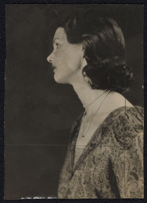 Vintage Side Profile Portrait of a Woman