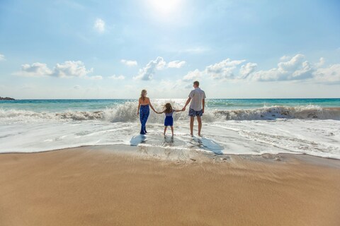 Family of Three on Beach