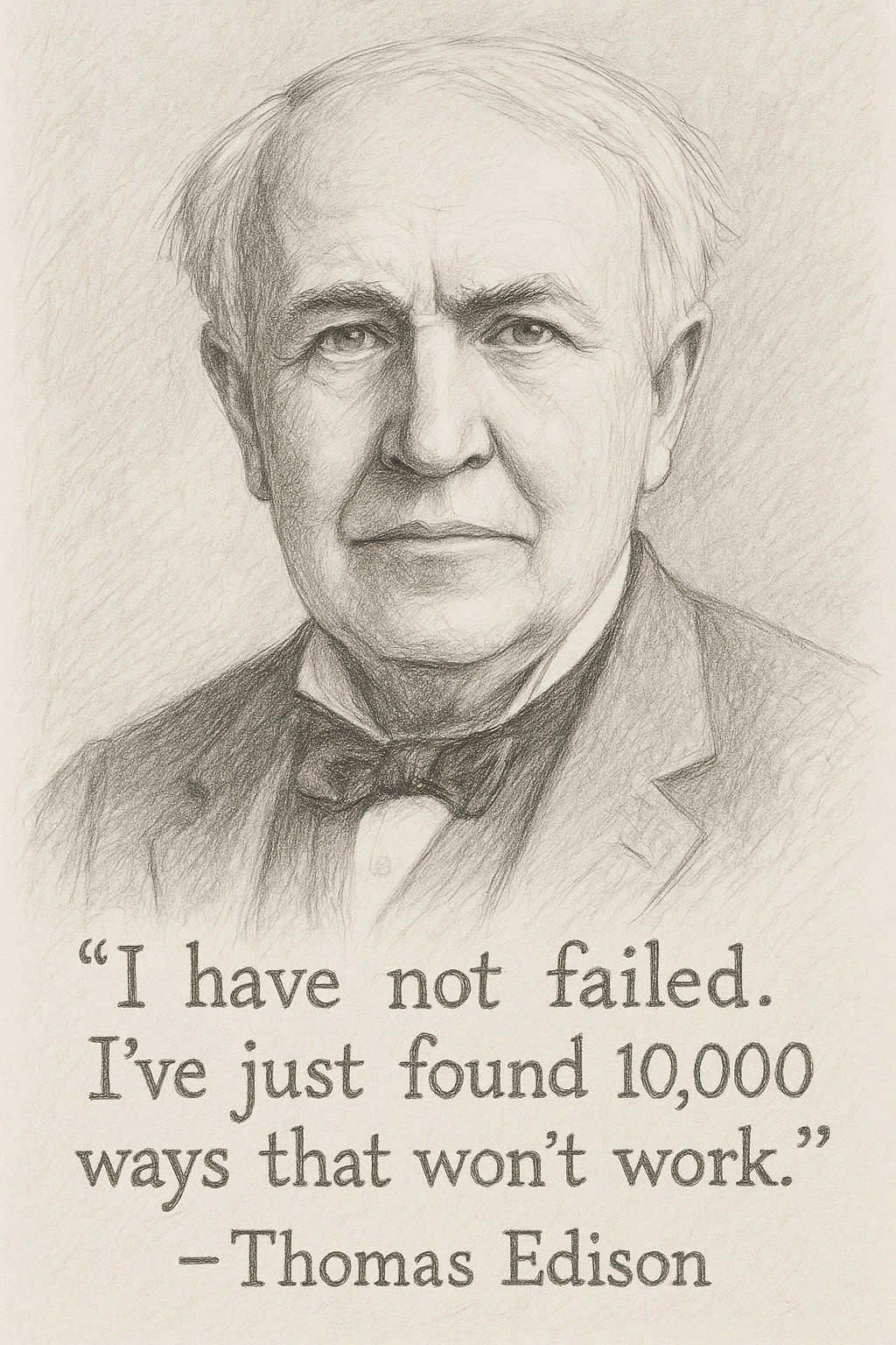 Thomas Edison Portrait With Quote
