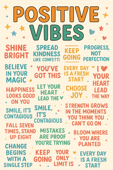 Positive Vibes Affirmation Poster