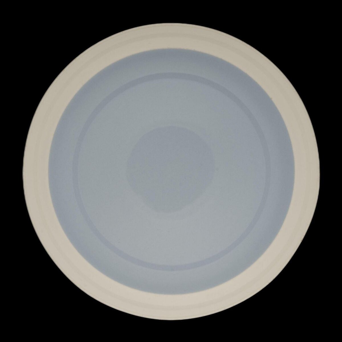 Light Blue White Concentric Round Plate