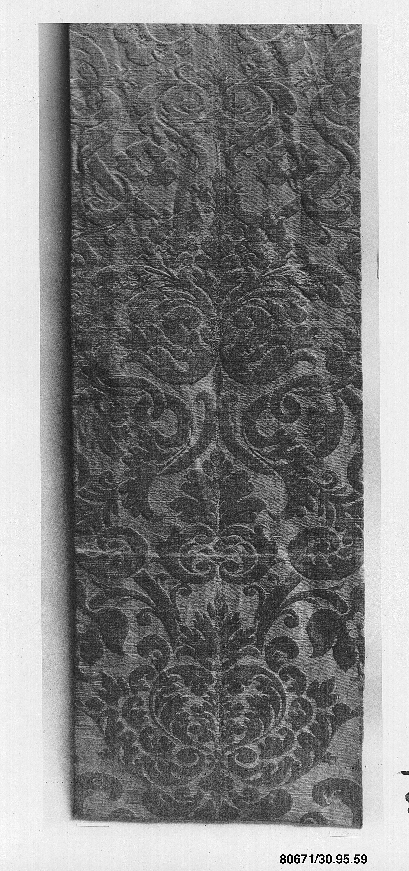 Antique Damask Pattern Textile Fragment