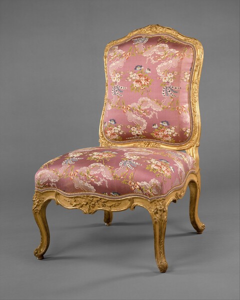 French Gilt Floral Upholstered Chair