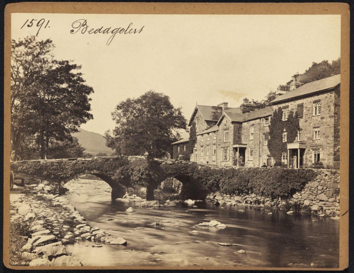 Vintage Beddgelert River Bridge View