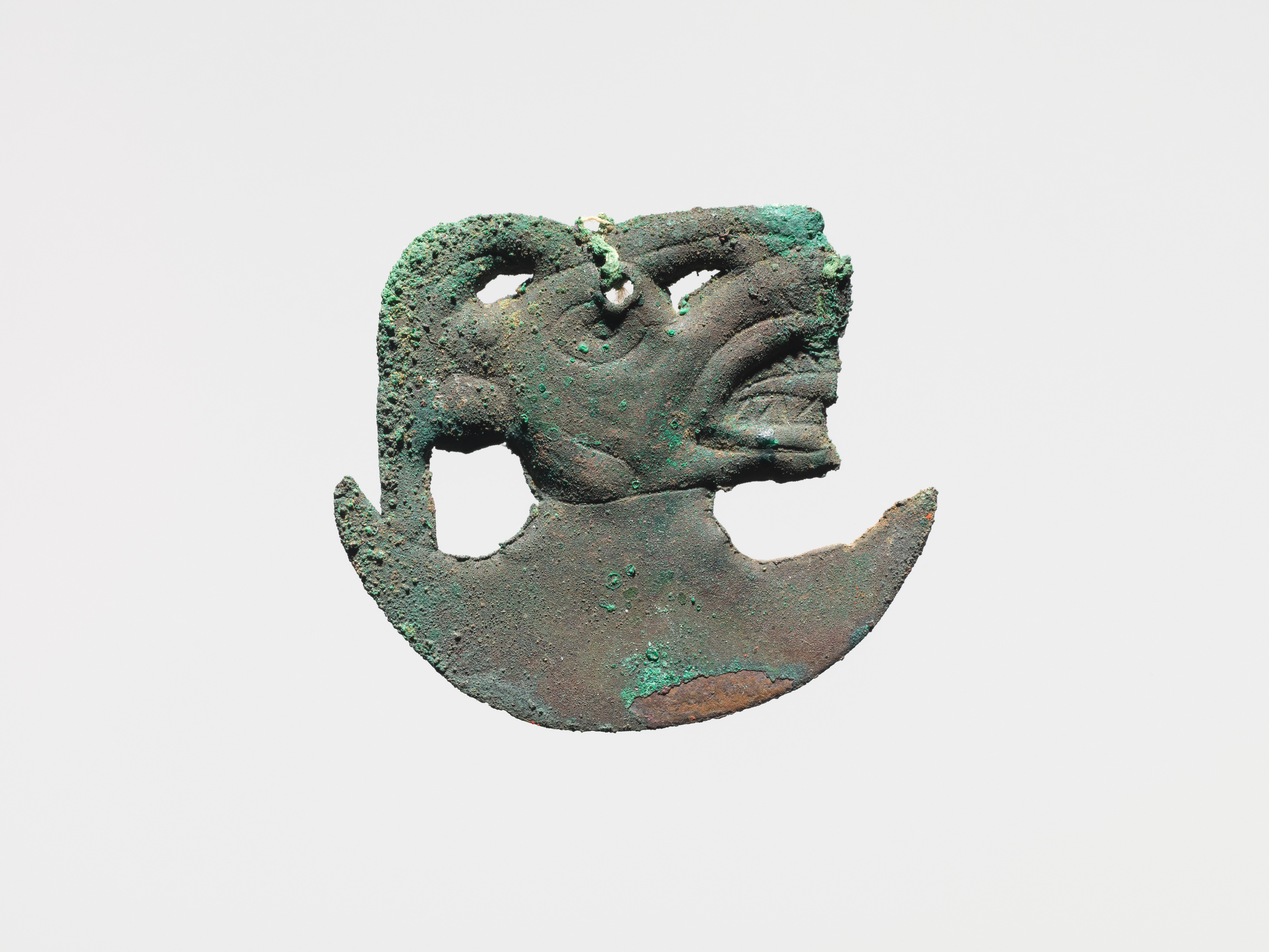 Ancient Bronze Tiger Head Axe Fragment