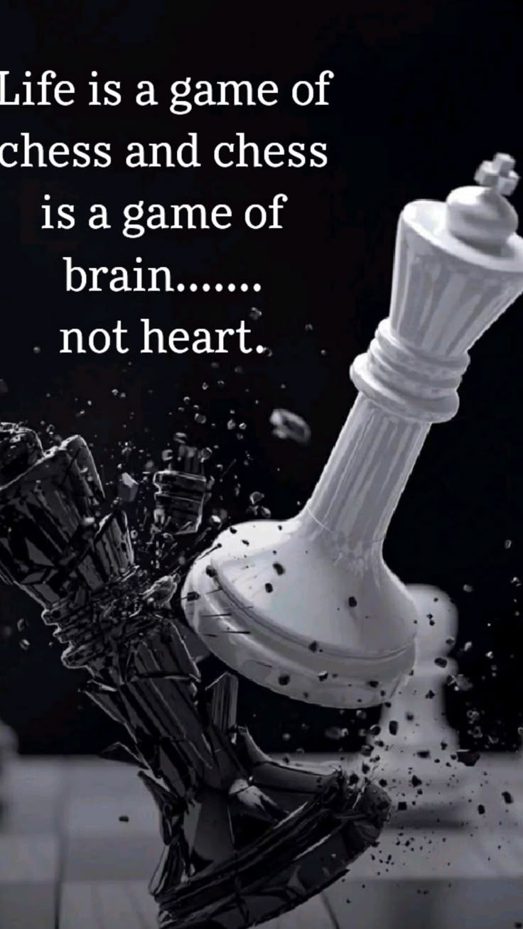 Life Chess Quote with Breaking Chess Pieces