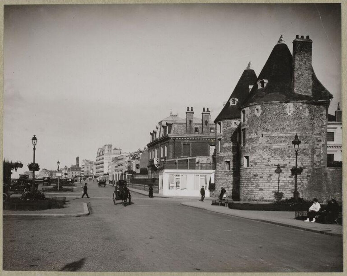 Vintage Street View with Historic Towers