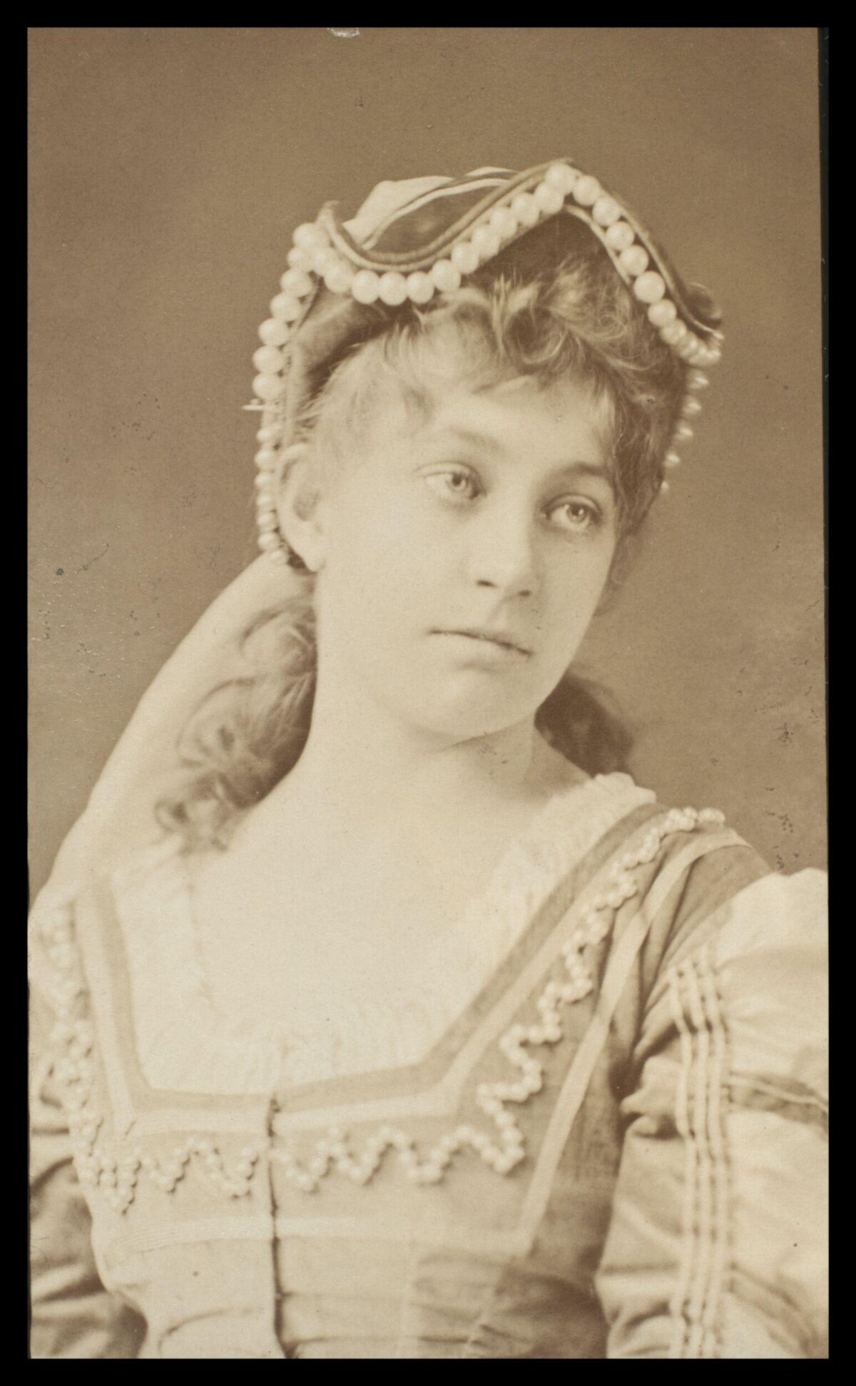 Vintage Sepia Portrait of Victorian Woman