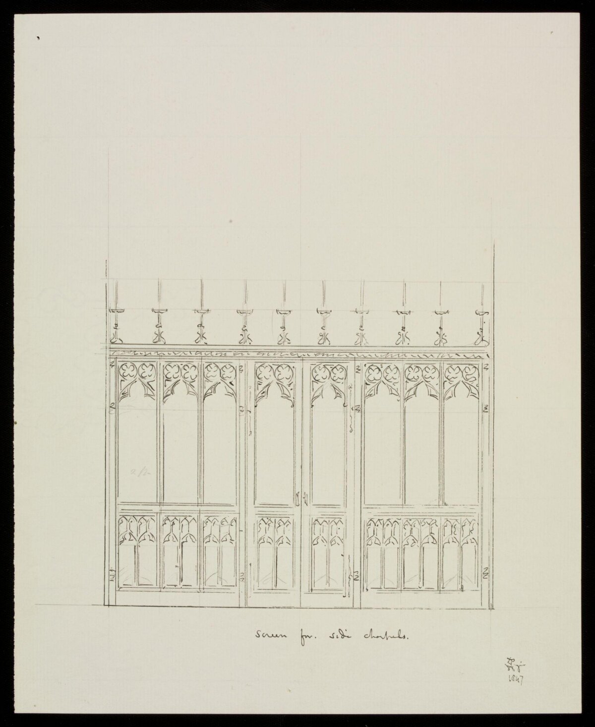 Gothic Chapel Screen Design Sketch