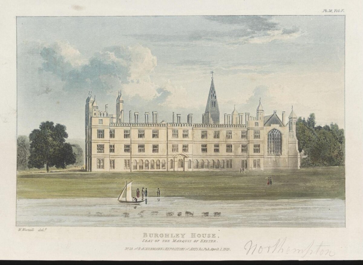 Burghley House Antique Illustration — Architecture