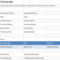 Packing Slip