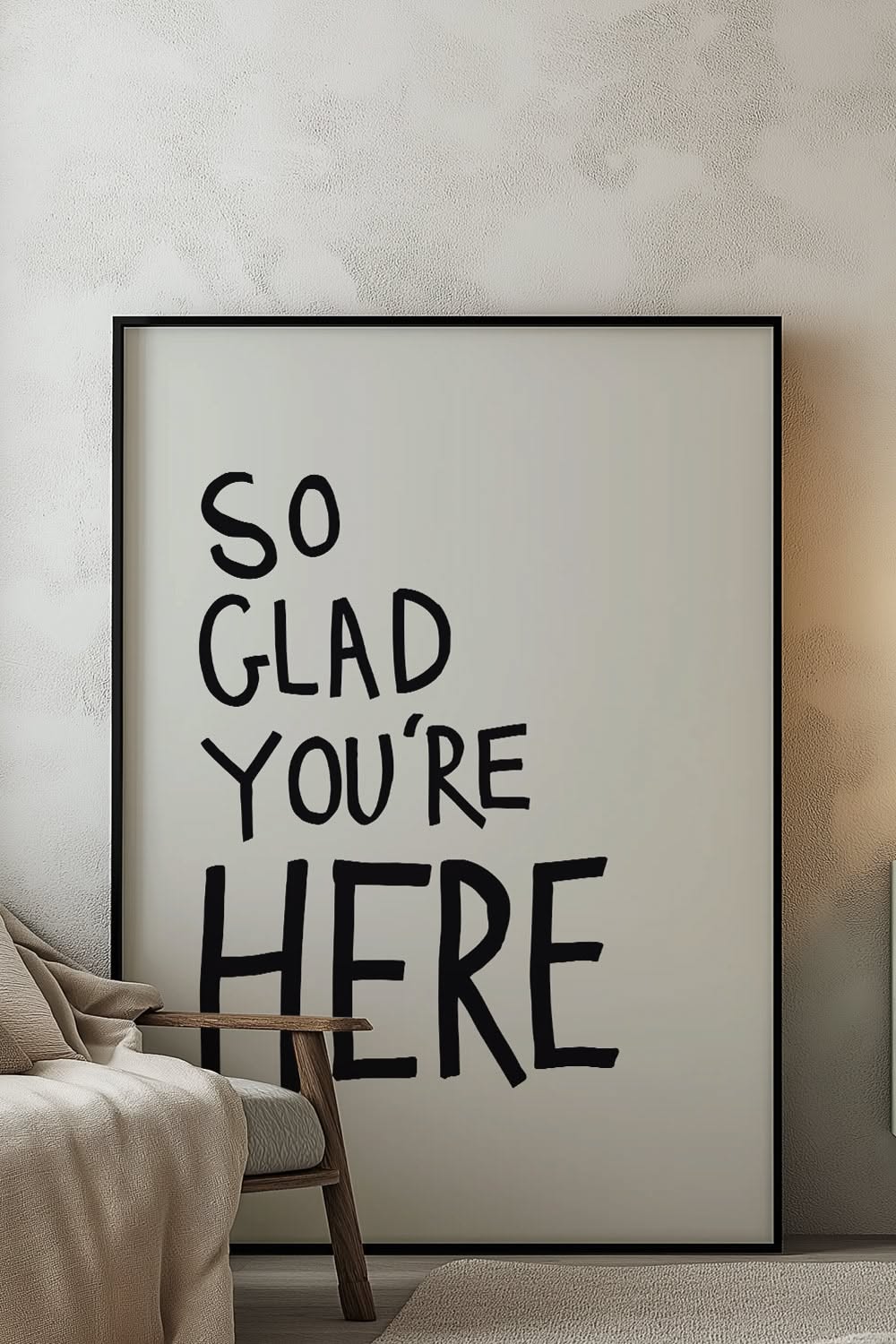 Framed 'So Glad You're Here' Wall Art