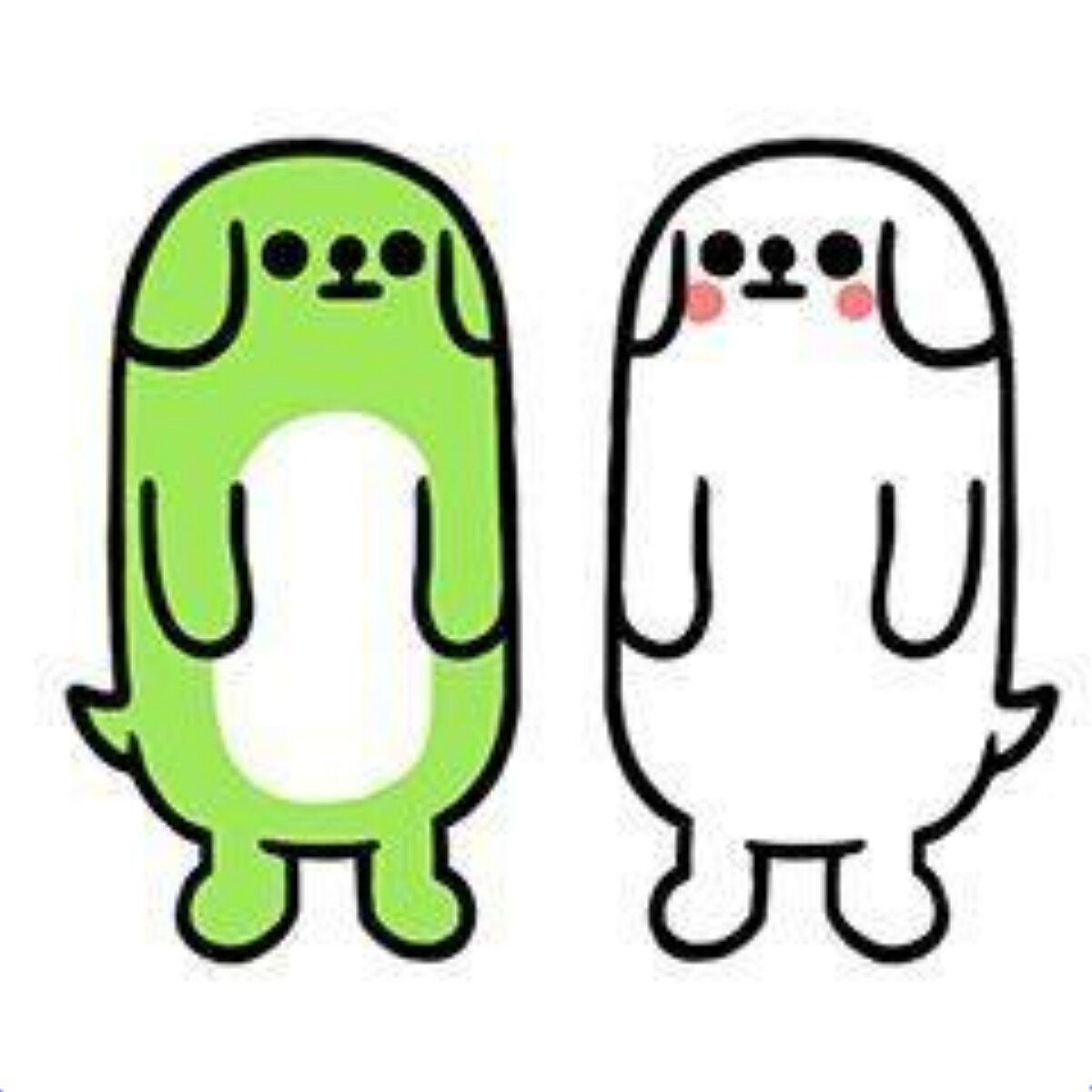 Two Cute Cartoon Dogs