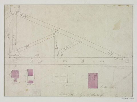 Hand-drawn Roof Timber Construction Plan
