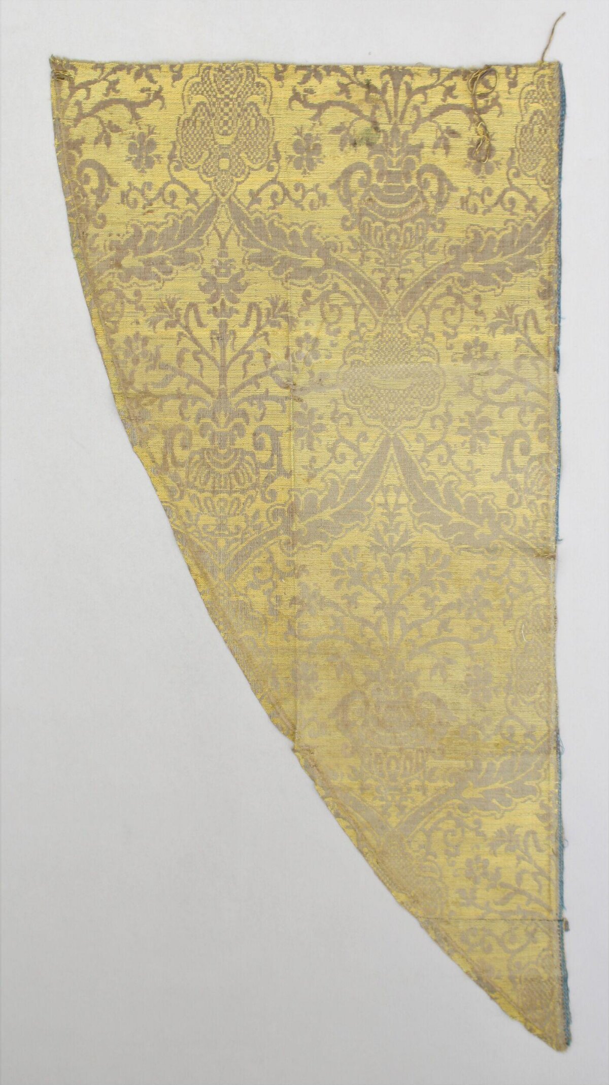 Yellow Patterned Antique Textile Fragment