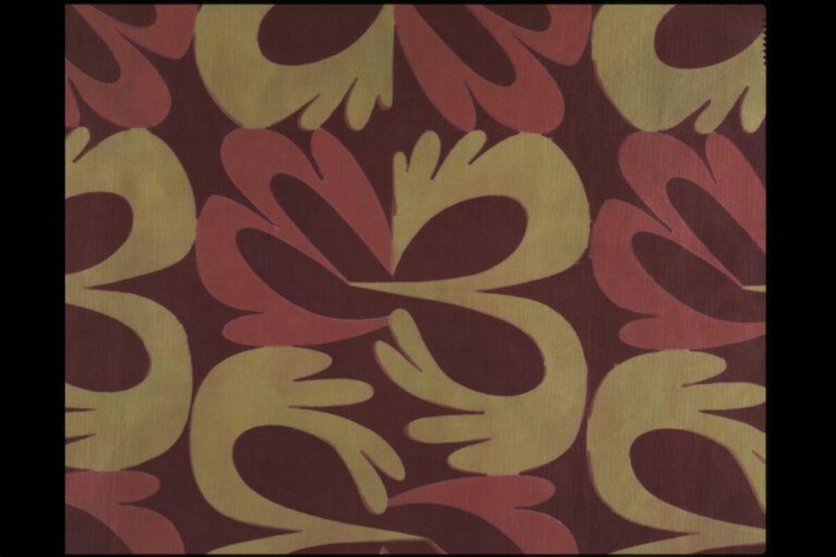 Abstract Curved Floral Fabric Pattern