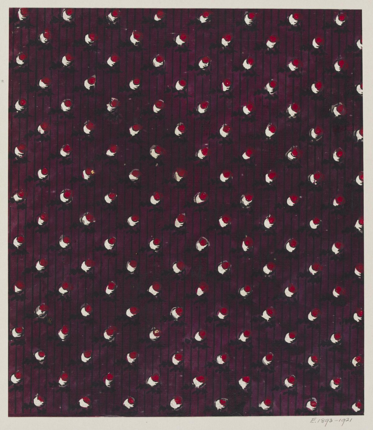 Vintage Purple Polka Dot Textile Pattern