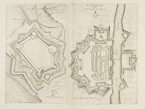Antique Maps of Two Fortified Towns
