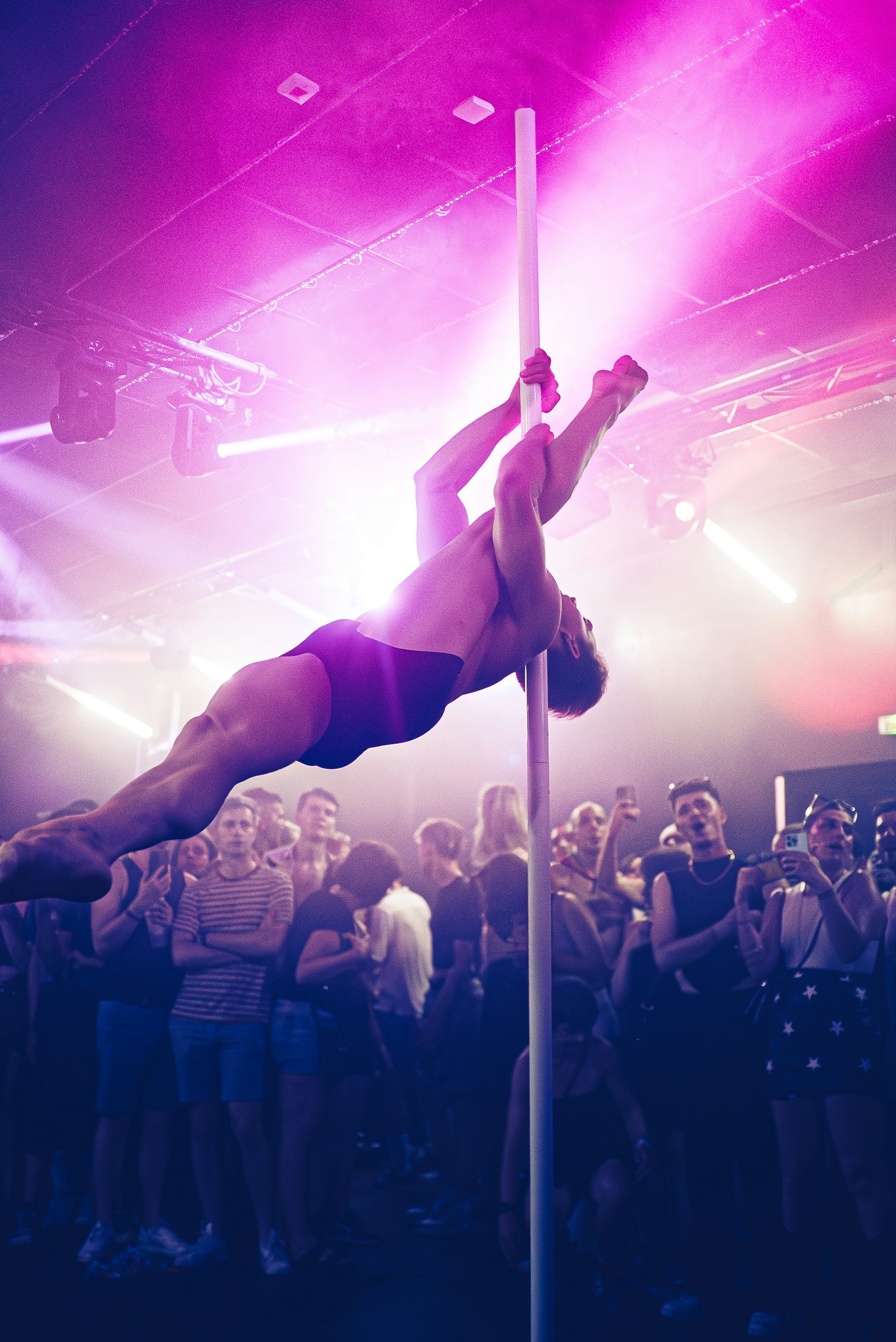 Male Pole Dance Performance at Nightclub