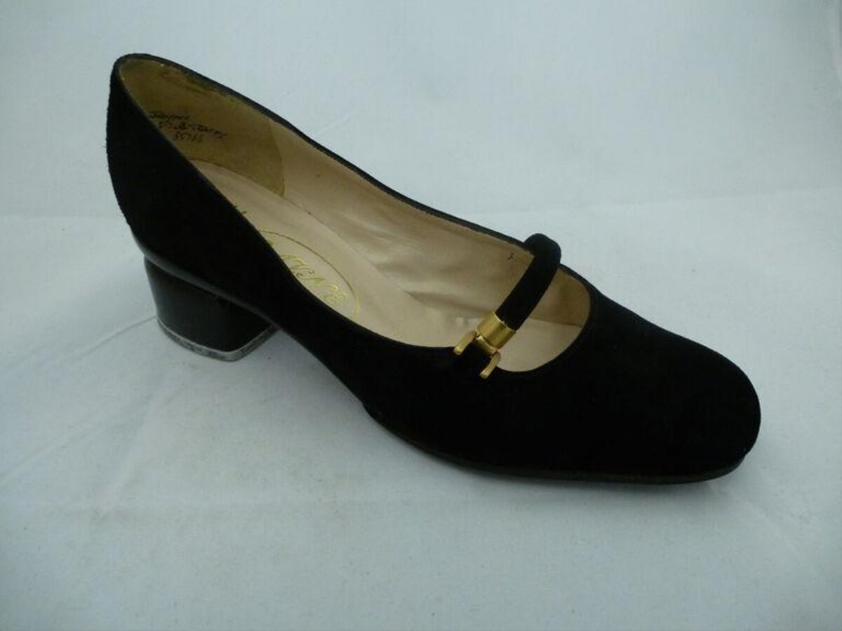 Black Suede Mary Jane Heel