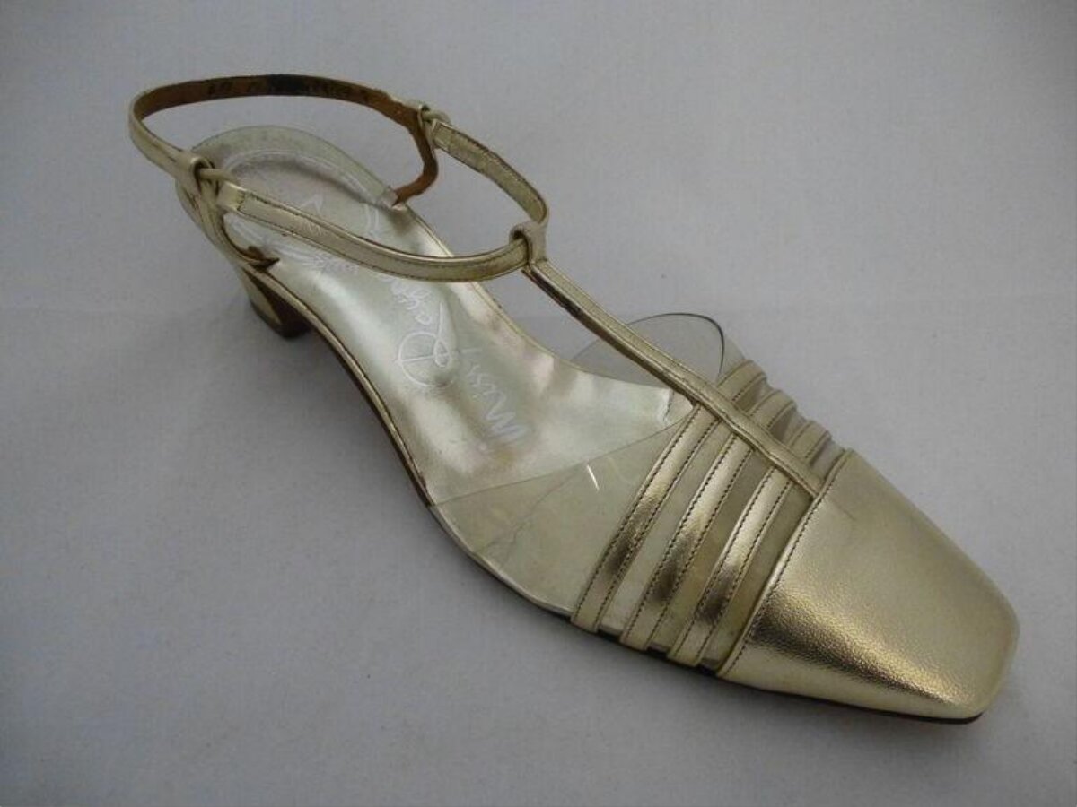 Gold Slingback Heeled Shoe