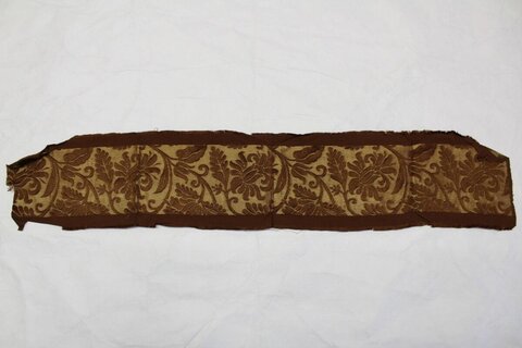 Antique Brown Patterned Fabric Strip