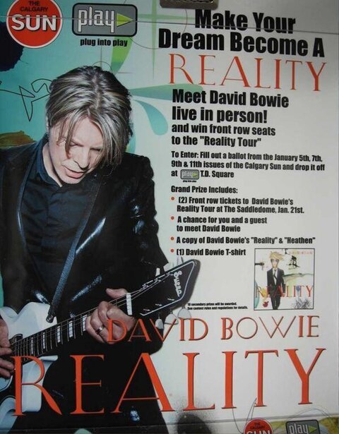 David Bowie Reality Tour Contest Poster