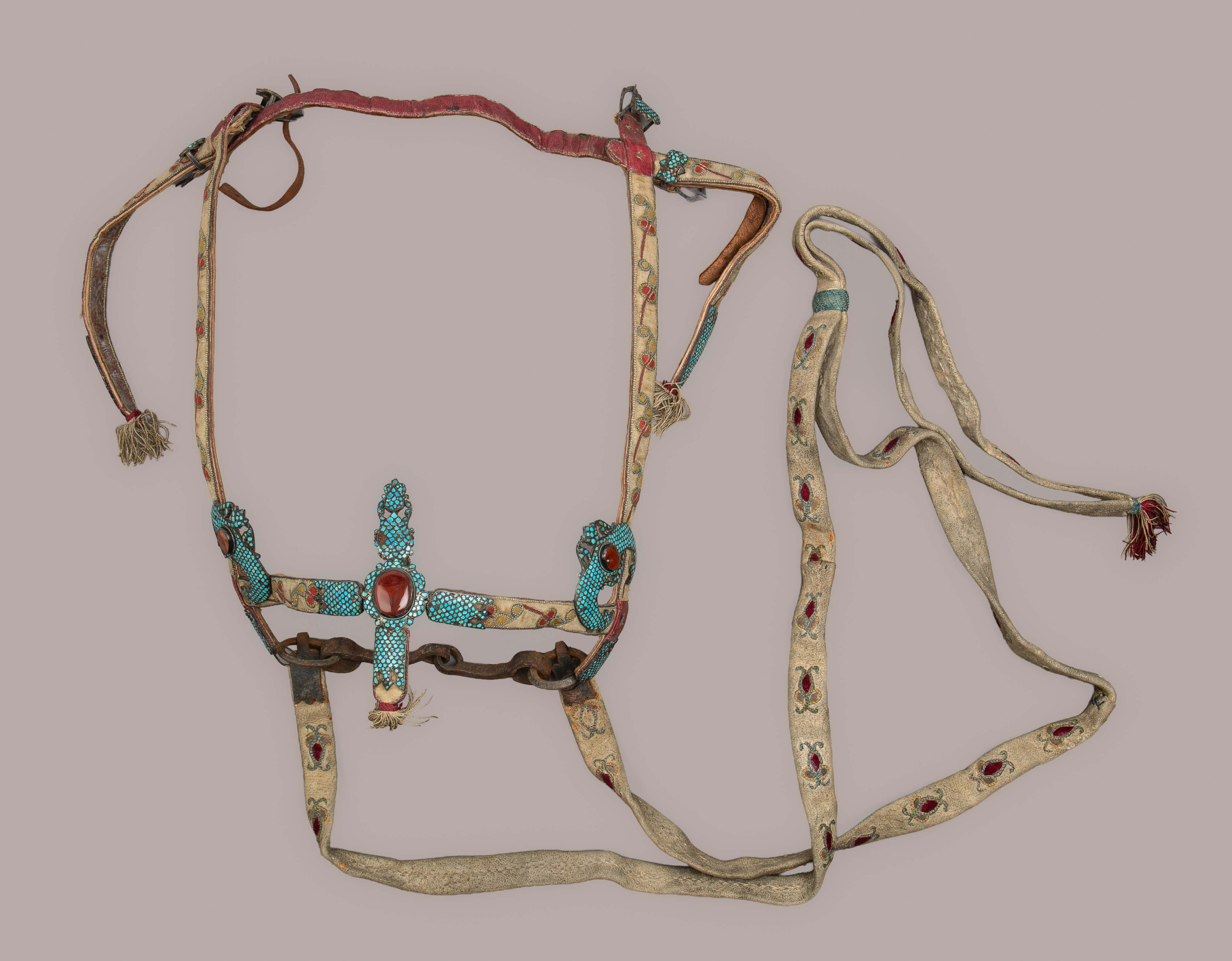 Antique Gem-Inlaid Horse Bridle