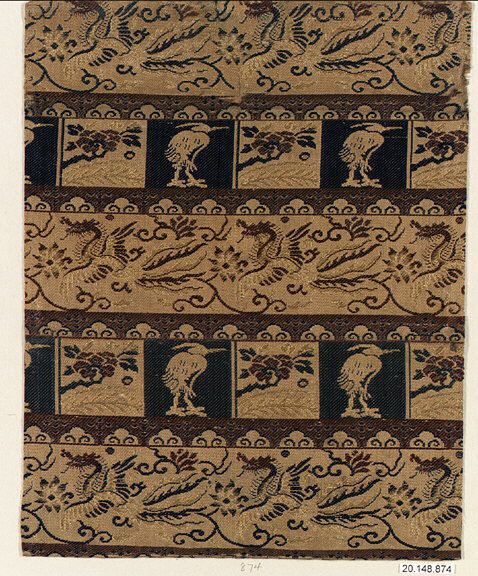 Ancient Chinese Patterned Brocade Fragment
