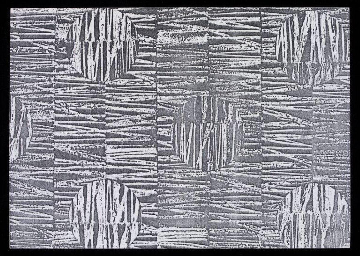 Abstract Geometric Monochrome Textured Art