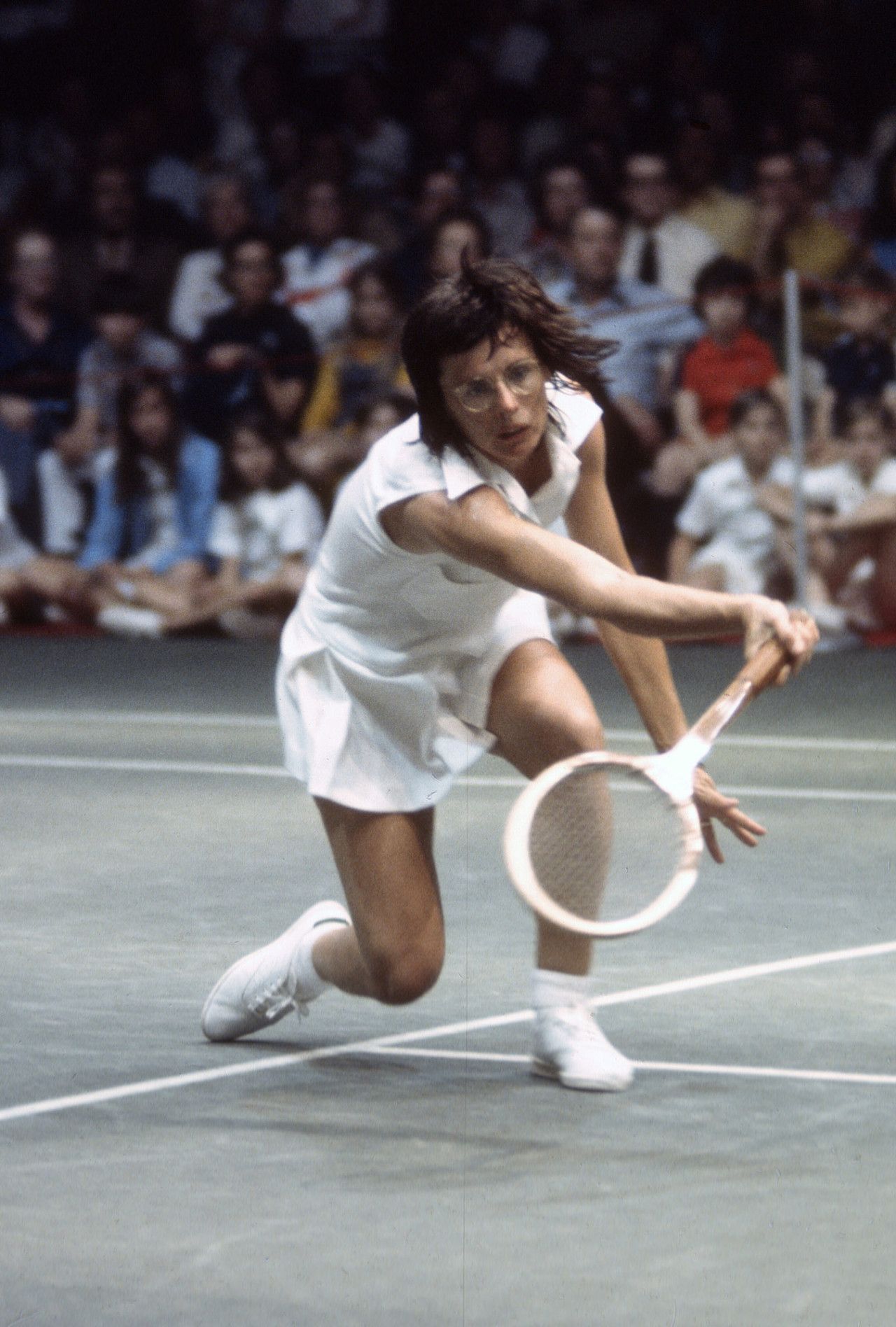 Billie Jean King Playing Tennis