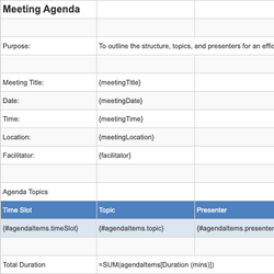 Meeting Agenda