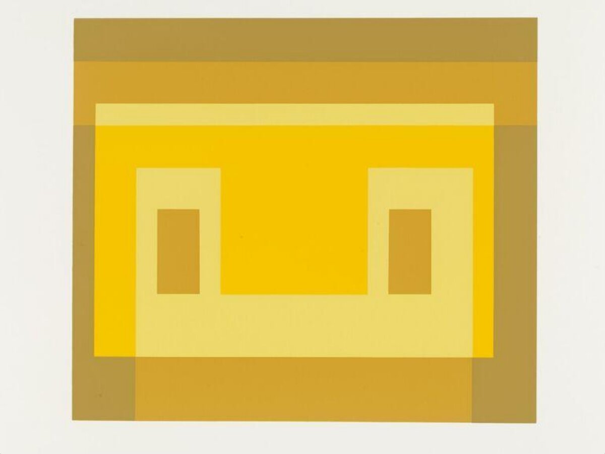 Yellow Brown Geometric Abstract Art