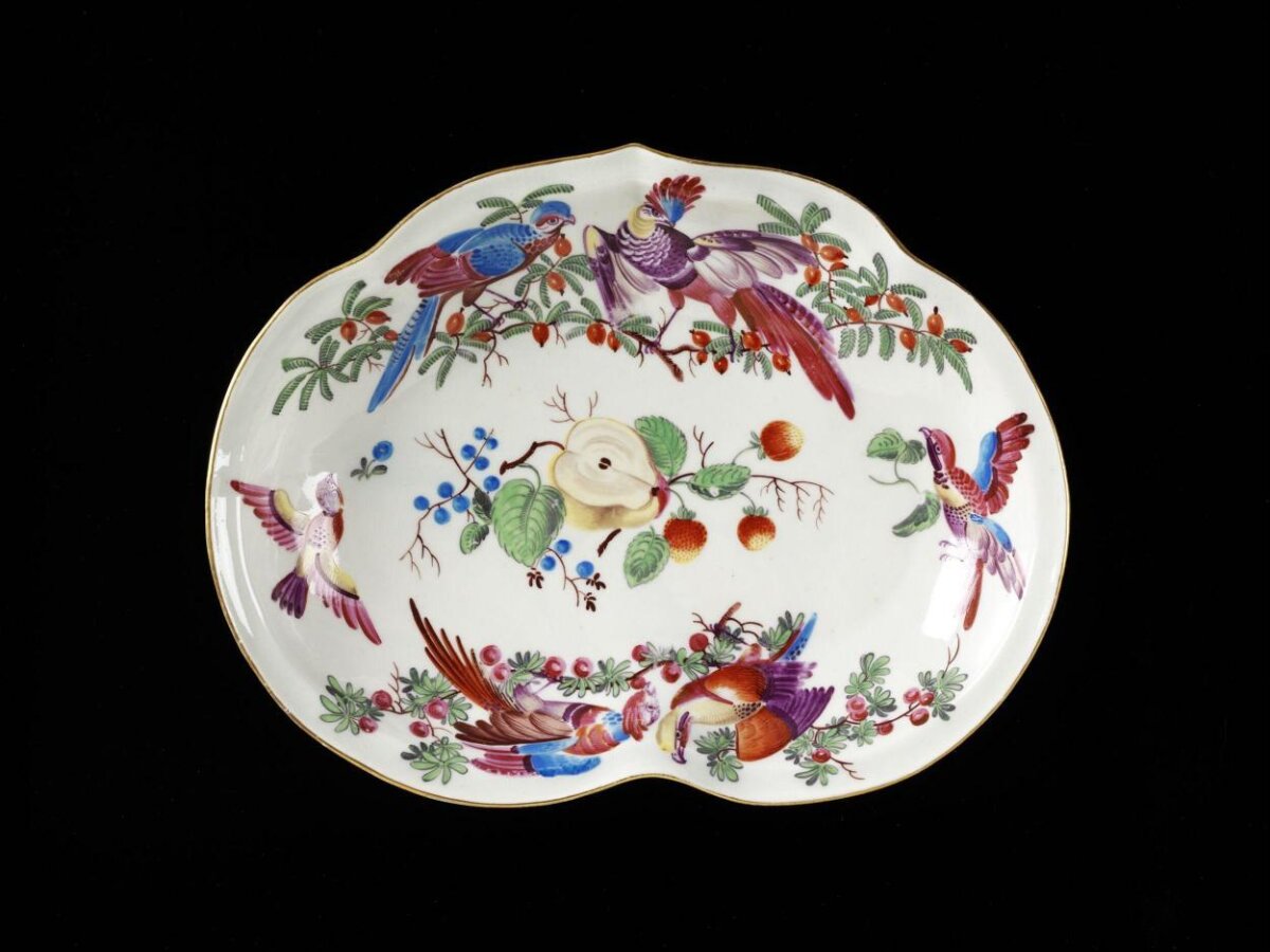 Hand-painted Bird Fruit Porcelain Platter