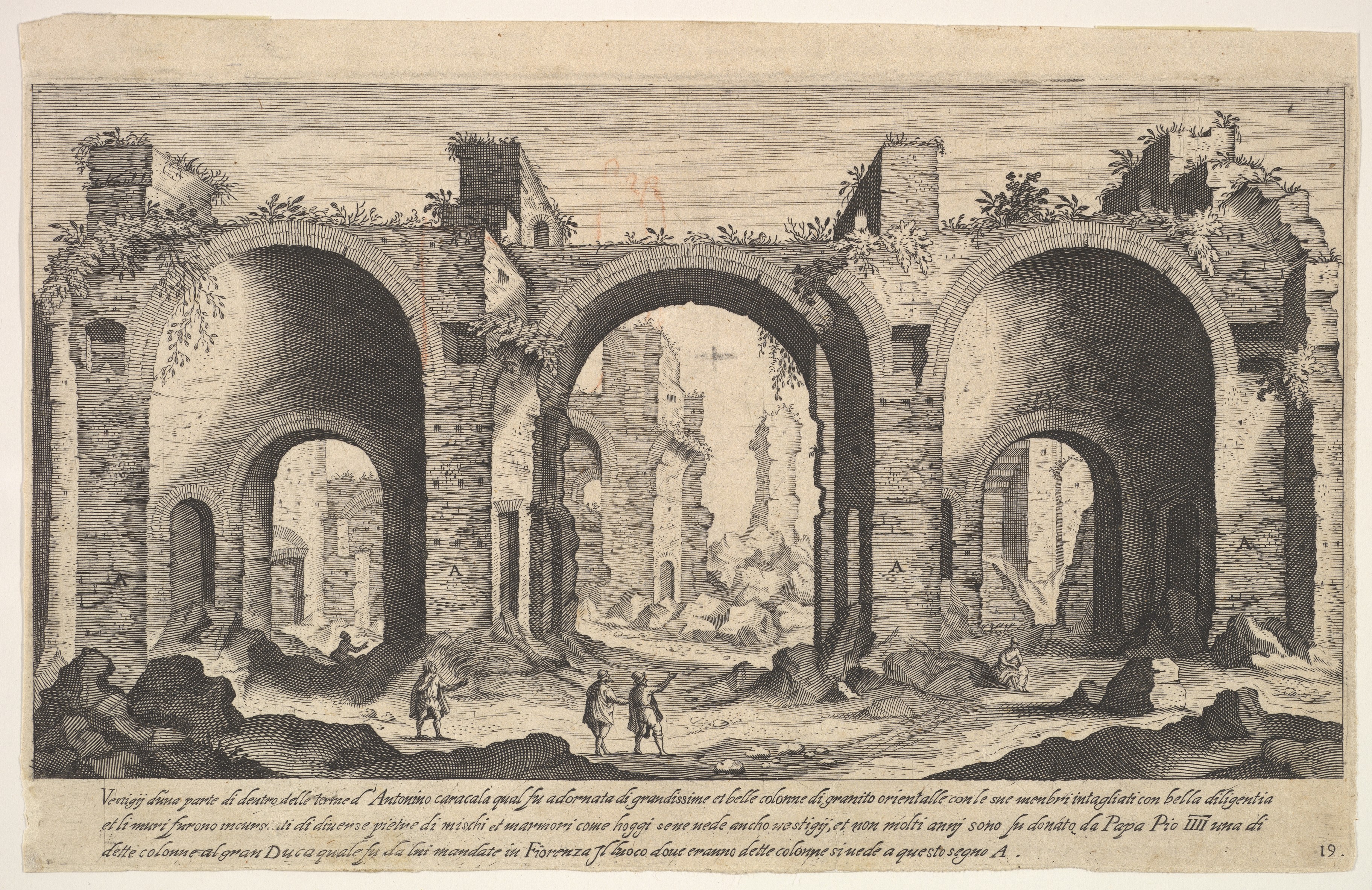 Etching of Caracalla Bath Ruins