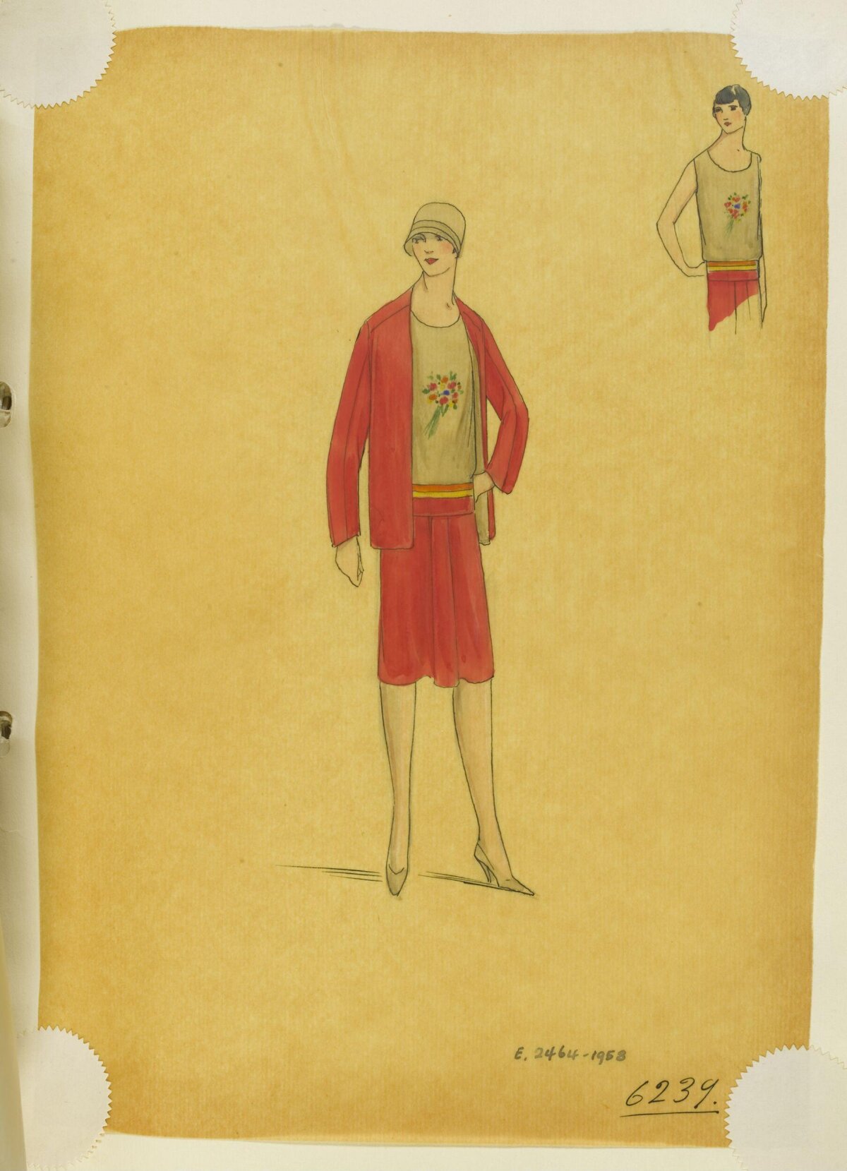 1920s Women's Fashion Design Sketch