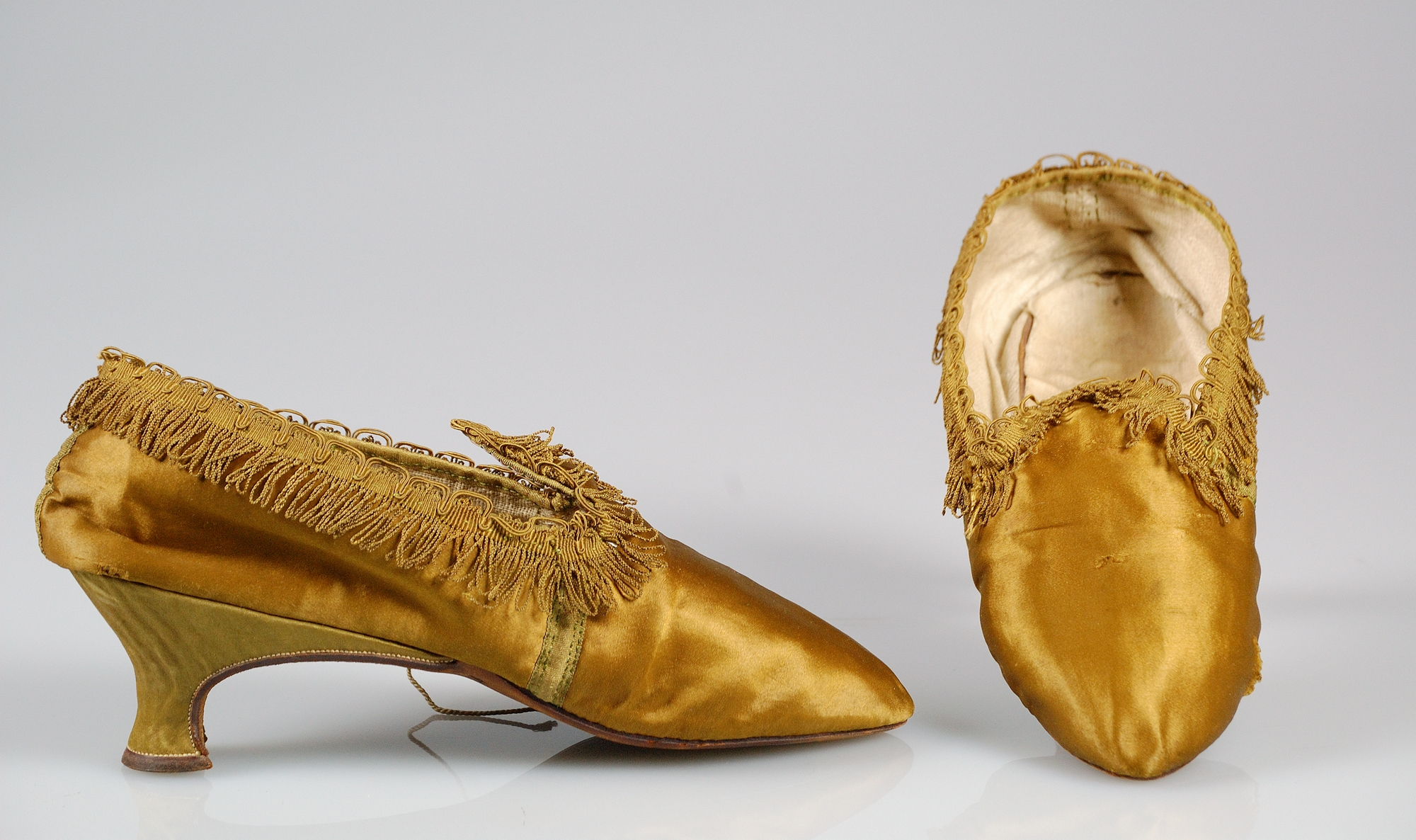 Vintage Golden Fringed Satin Shoes