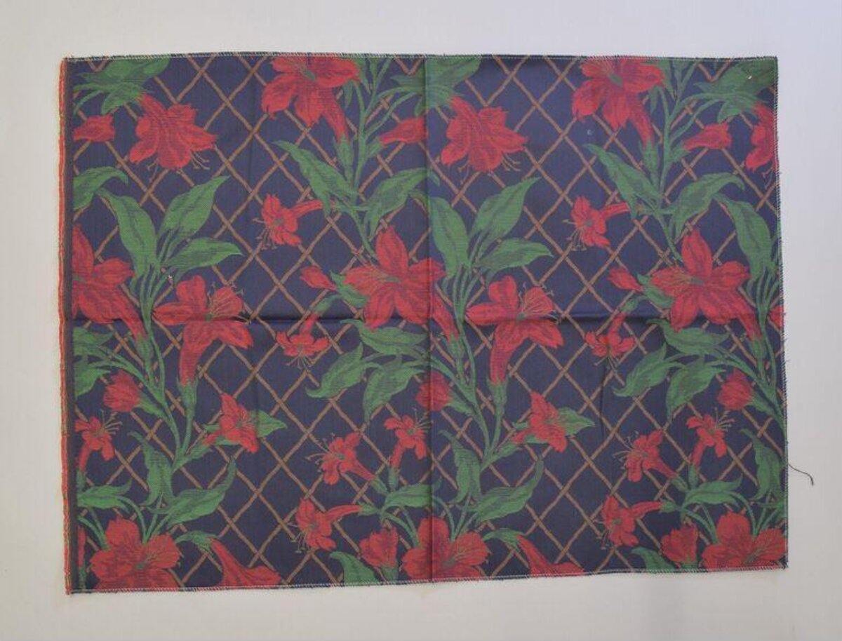 Red Lily Floral Print Fabric