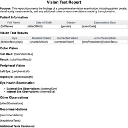 Vision Test Report