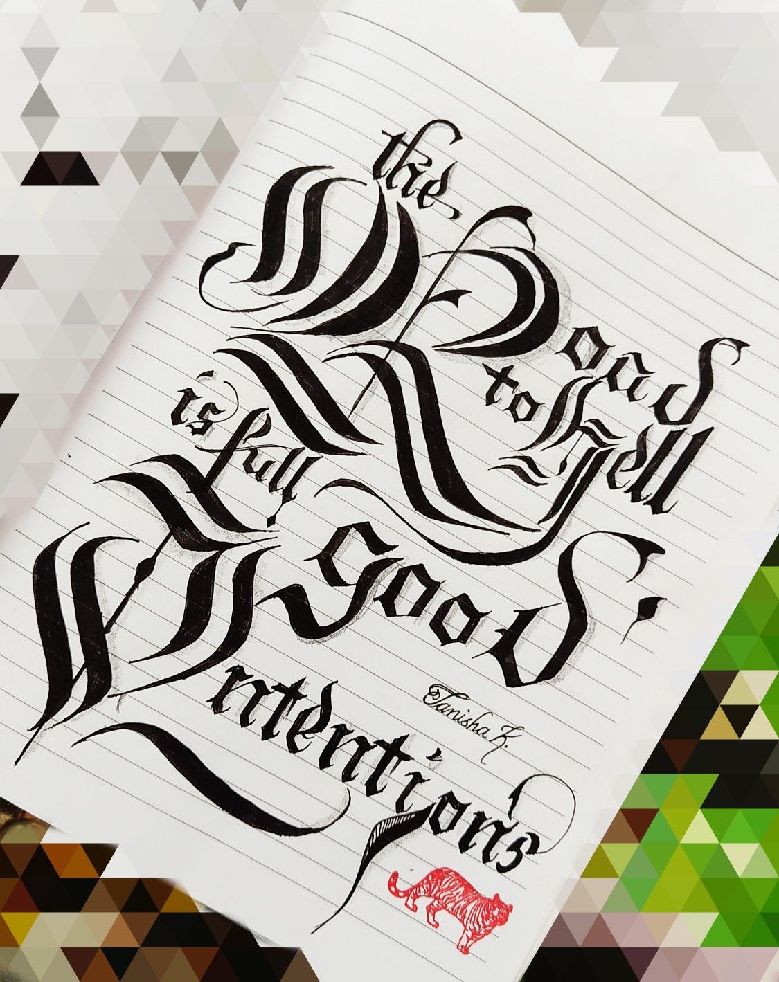 Handwritten Gothic Calligraphy Quote